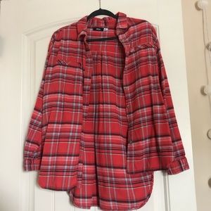 BDG red plaid flannel